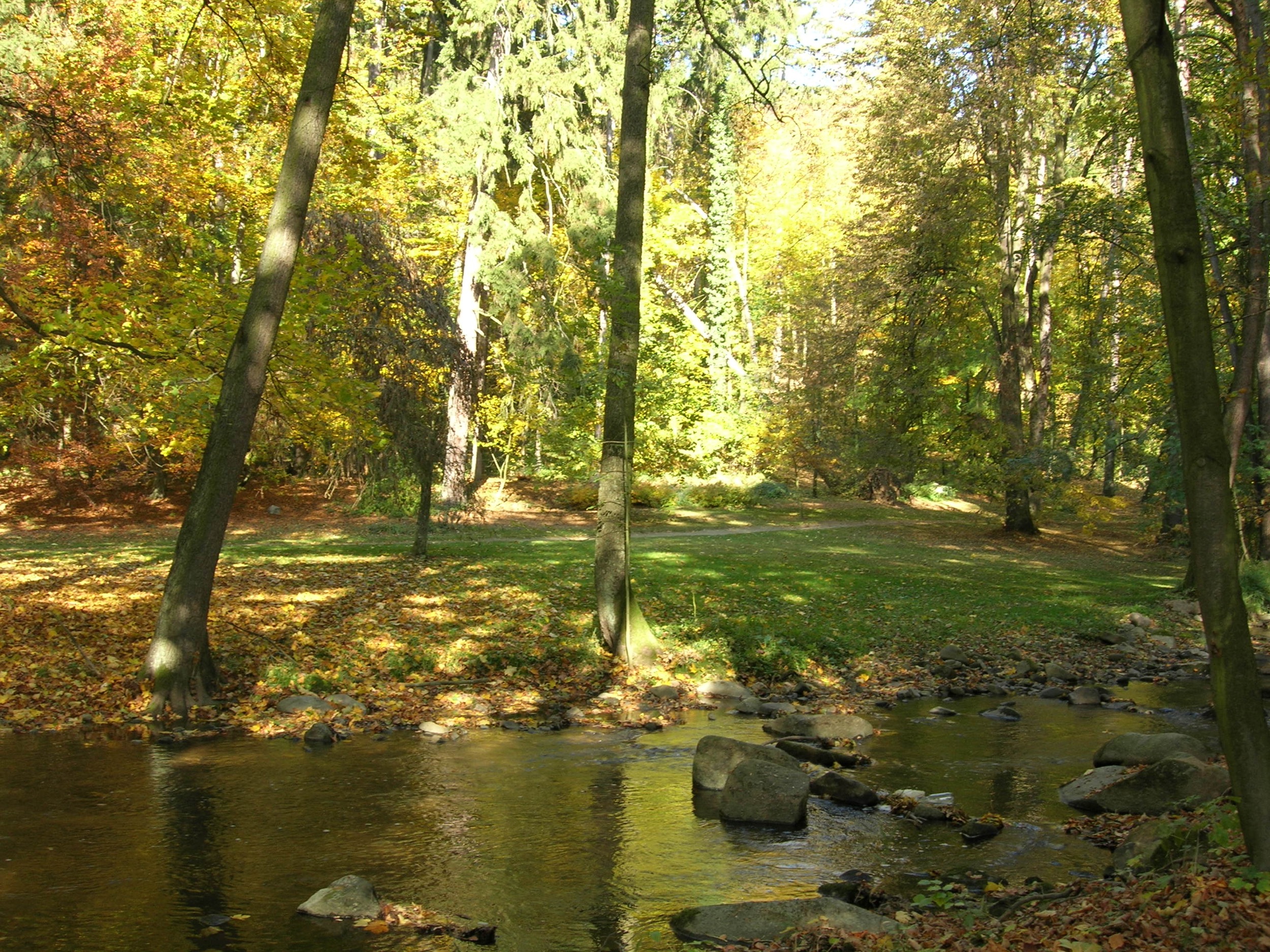 cerveny hradek landschaft bach